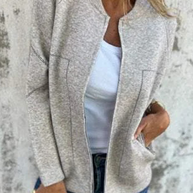 WW | Lässige tägliche Pocket-Patchwork-Reißverschluss-O-Hals-Oberbekleidung - 8 Farben