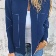 WW | Lässige tägliche Pocket-Patchwork-Reißverschluss-O-Hals-Oberbekleidung - 8 Farben