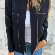 WW | Lässige tägliche Pocket-Patchwork-Reißverschluss-O-Hals-Oberbekleidung - 8 Farben