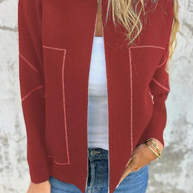 WW | Lässige tägliche Pocket-Patchwork-Reißverschluss-O-Hals-Oberbekleidung - 8 Farben