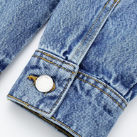 WW | Lässiger Street Einfarbiger Taschenknopf Umlegekragen Lange Ärmel Lockere Denim Overalls