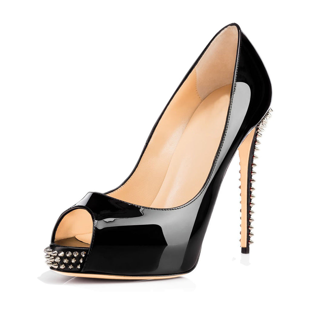 WW | Damen Stilvolle Plattform Nieten High Heelschuhe