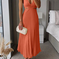 WW | Sommer Sozial Flecken Plissierter Cutout Taille Locker Midi - 6 Farben