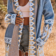 WW | Lässiger Street Colorblock Pocket Weben Kontrast Cardigan Kragen Oberbekleidung
