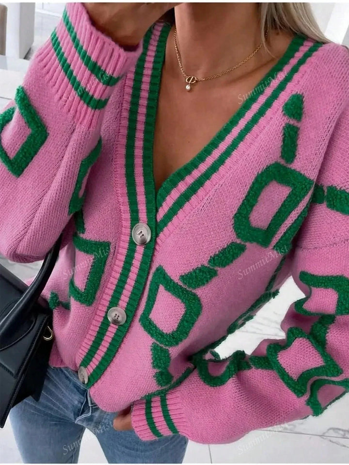 W&W Mode | Strickjacke mit grafischen Drucken für Damen