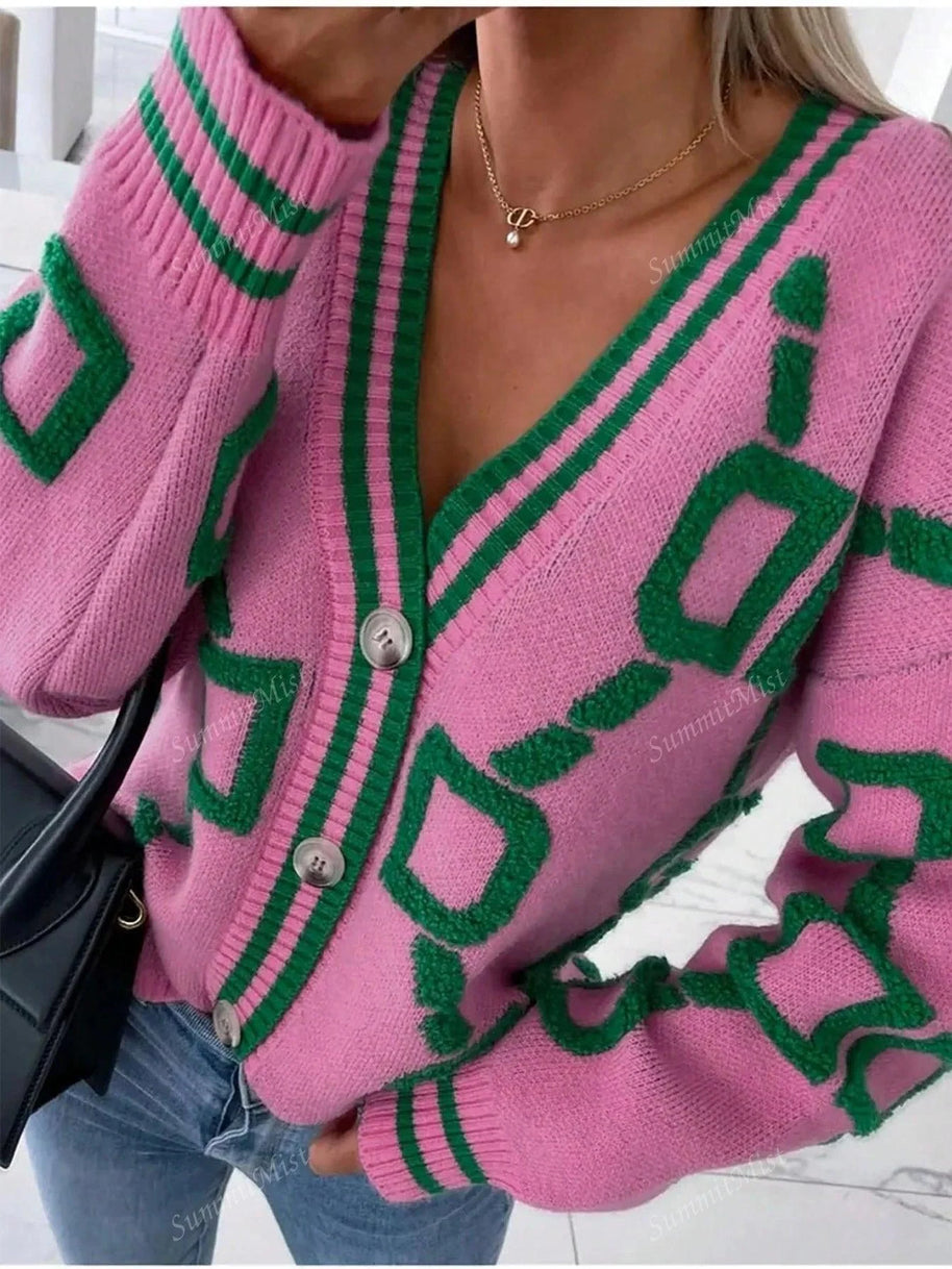 WW | Strickjacke mit grafischen Drucken für Damen
