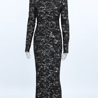 WW | Sexy Spitze Durchsichtige O-Ausschnitt Spitzenkleid Kleider