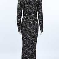 WW | Sexy Spitze Durchsichtige O-Ausschnitt Spitzenkleid Kleider