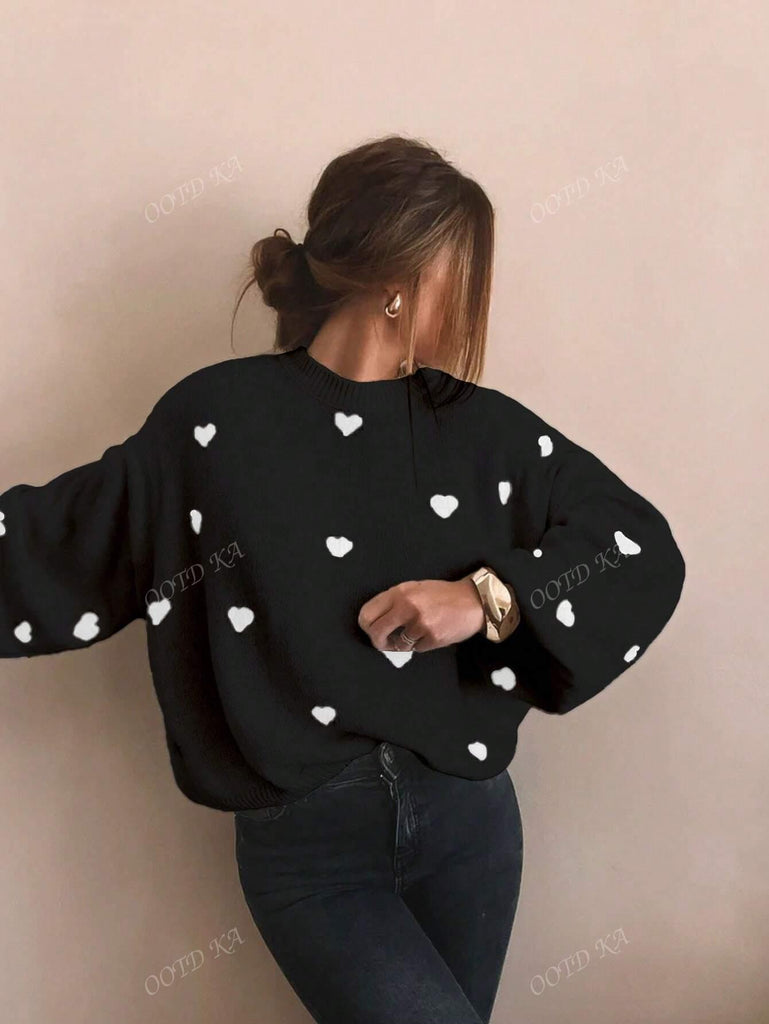 WW | Lässiger Pullover mit Herzmuster für Damen
