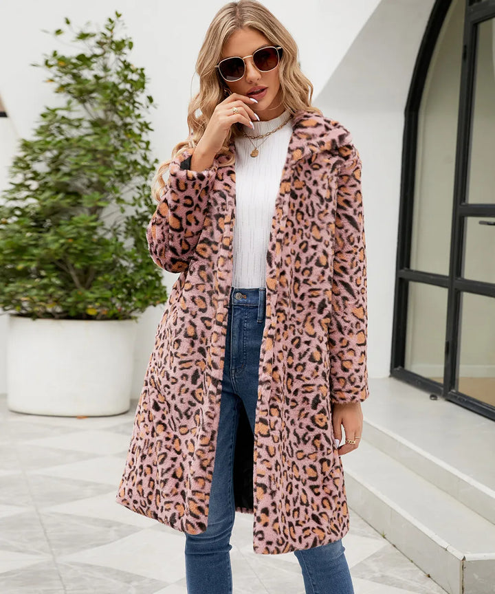 W&W Mode | Plüschmantel Mit Leopardenprint