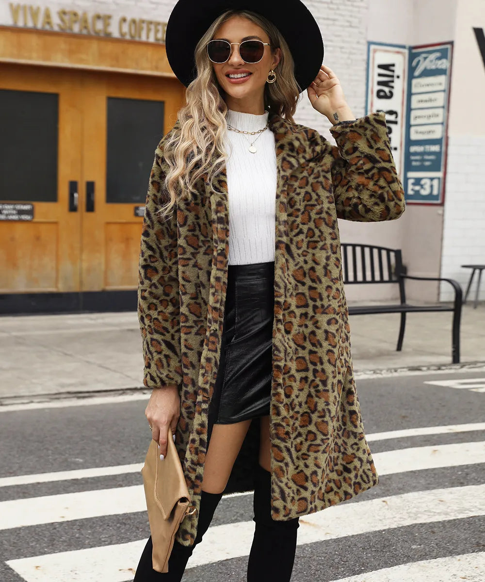 W&W Mode | Plüschmantel Mit Leopardenprint