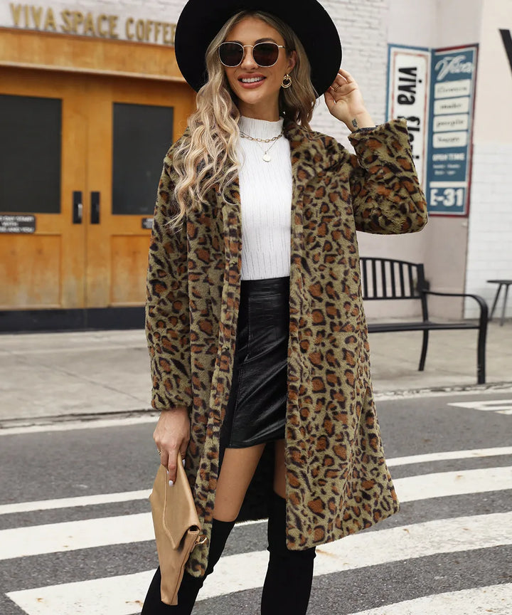W&W Mode | Plüschmantel Mit Leopardenprint
