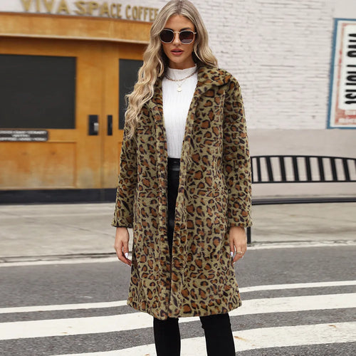 W&W Mode | Plüschmantel Mit Leopardenprint
