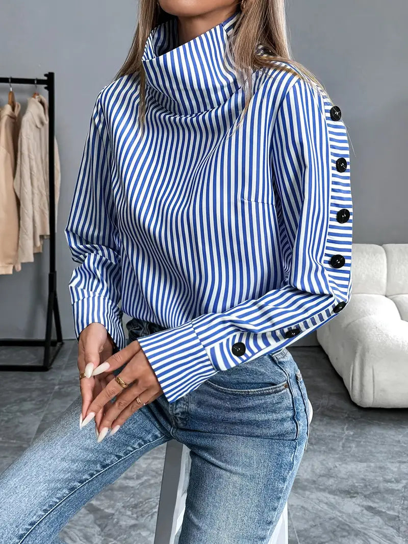 WW | Stylische Gestreifte Bluse aus Baumwolle