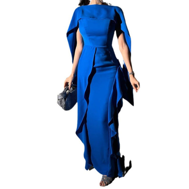 WW | Hochwertiges Temperament Off-Schulter-Patch-Kleid
