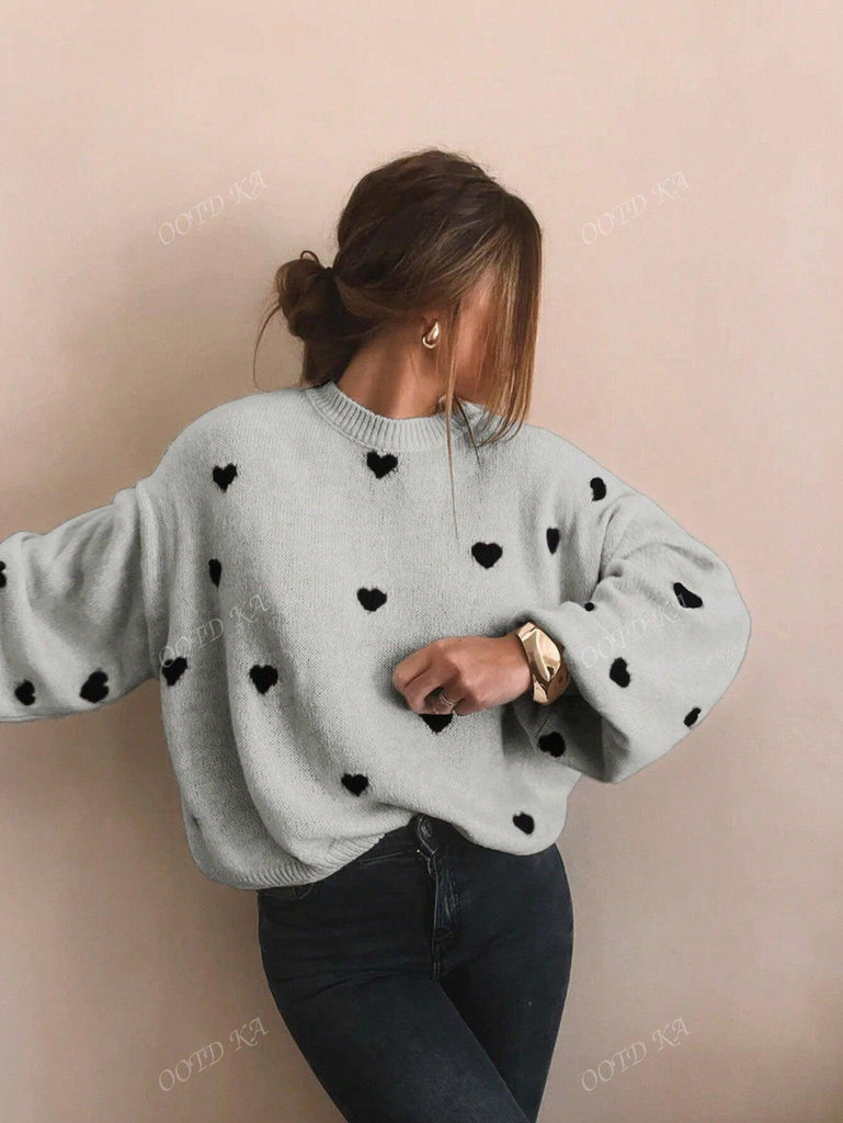WW | Lässiger Pullover mit Herzmuster für Damen
