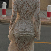 WW | Sexy Spitze Durchsichtige Trägerdesign V-Ausschnitt Spitze Kleid Kleider