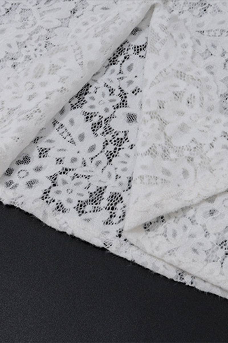 WW | Sexy Spitze Durchsichtige Trägerdesign V-Ausschnitt Spitze Kleid Kleider