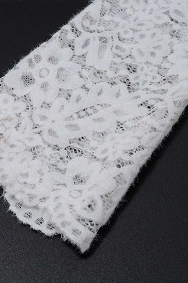 WW | Sexy Spitze Durchsichtige Trägerdesign V-Ausschnitt Spitze Kleid Kleider