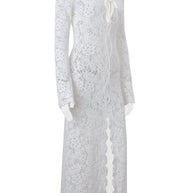 WW | Sexy Spitze Durchsichtige Trägerdesign V-Ausschnitt Spitze Kleid Kleider