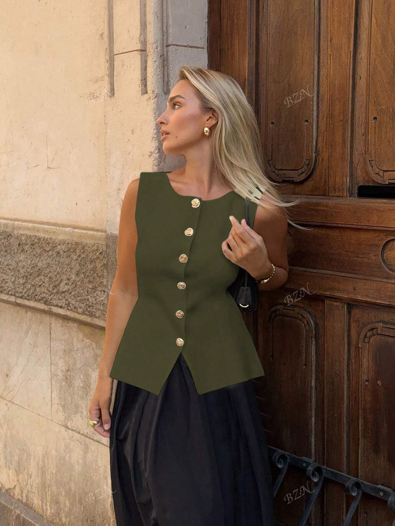 WW | Ärmelloses Tailor Weste Mit Knöpfen Feminin, Edel & Vielseitig