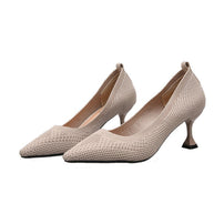 Damen elegante Pumps mit innovativem Strickdesign und hohem Absatz W&W