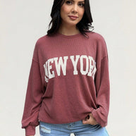 WW | Gestreiftes Sweatshirt mit Rosa Details für Damen