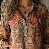 WW | Lässige Bluse mit Floralem Print und Kontrastierendem Umschlagkragen - 6 Farben