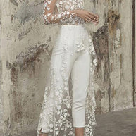 WW | Sexy Spitze Patchwork O-Ausschnitt Gerade Overall