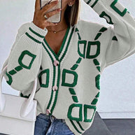 WW | Strickjacke mit grafischen Drucken für Damen