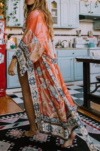 WW | Freizeit Floral Print Schnürung Kontrast Badebekleidung Überwurf