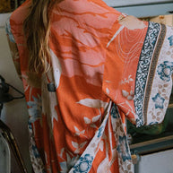 WW | Freizeit Floral Print Schnürung Kontrast Badebekleidung Überwurf