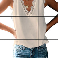 Damen Bluse mit elegantem Spitzeneinsatz WW