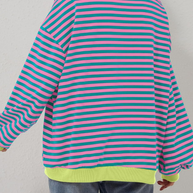 WW | Übergrößen Streifen Langarm Sweatshirt