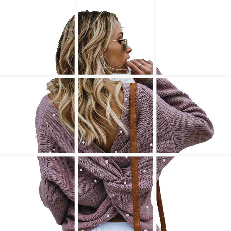 Damen Strickpullover mit Twist-Detail und Perlenbesatz WW