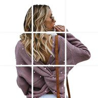 Damen Strickpullover mit Twist-Detail und Perlenbesatz WW