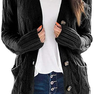 Damen Strickjacke mit strukturiertem Zopfdesign und praktischen Taschen WW
