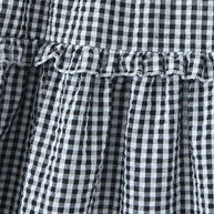 WW | Gestuftes Gingham-Midirock mit Rüschendetail