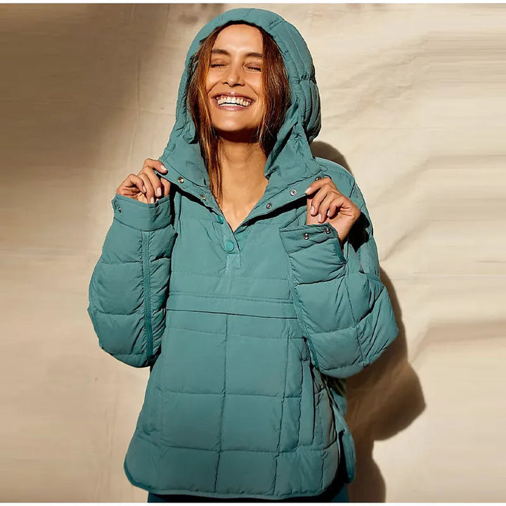 Damen Jacke, dünn wattiert und warm, mit Pullover-Schnitt