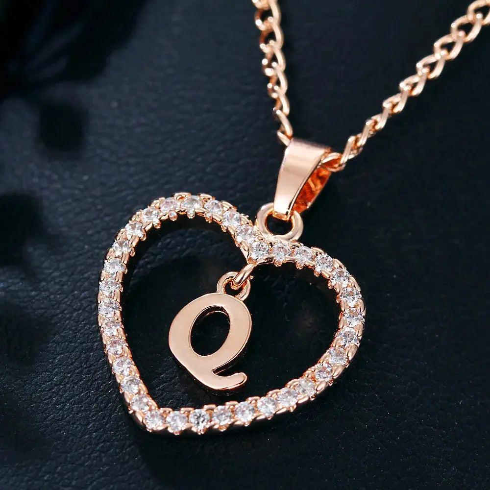 WW | Buchstaben Zirkon Liebe Kette Schmuck Anhänger