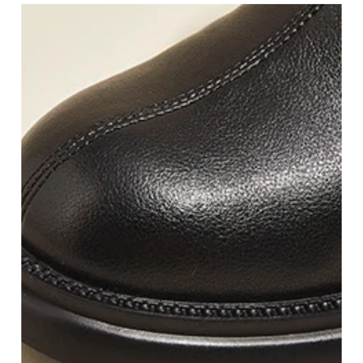 Damen Leder-Ankle-Boots mit rückseitigem Reißverschluss und niedrigem Absatz
