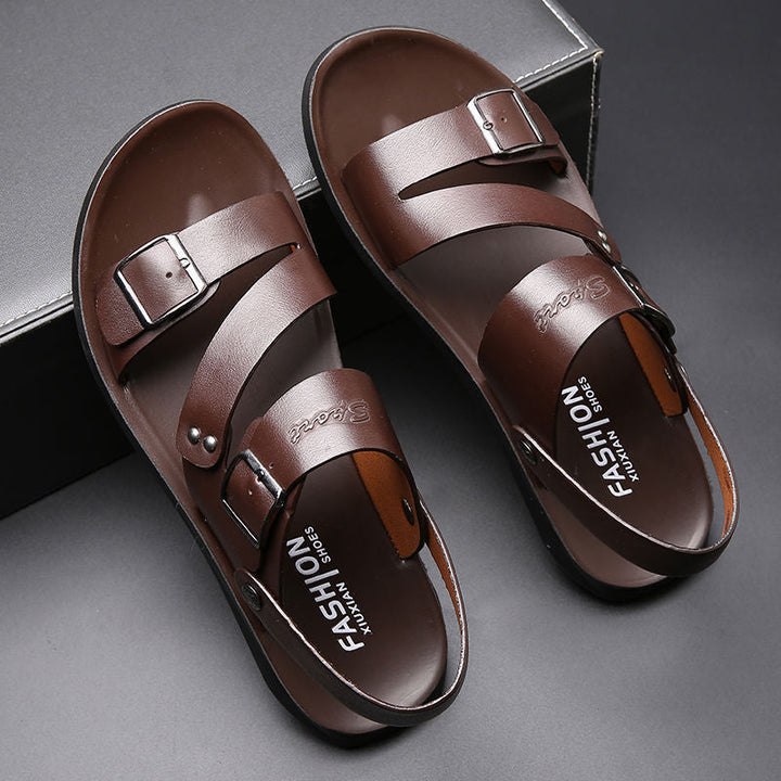 W&W Mode | Sandalen Aus Spaltleder Mit Schnalle