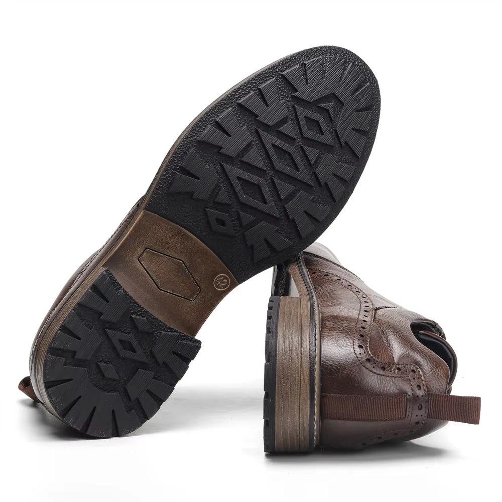 WW | Lässige Herrenschuhe Aus Leder Mit Schnürung Und Flexibler Sohle