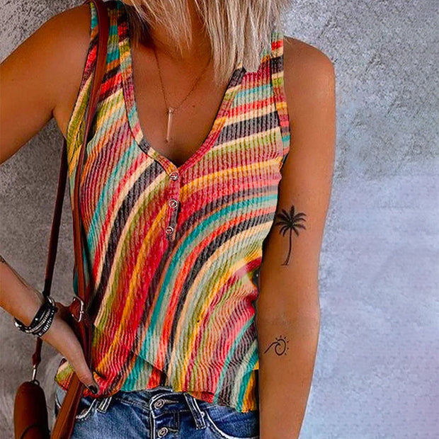 WW | Regenbogen Gestreiftes Tanktop