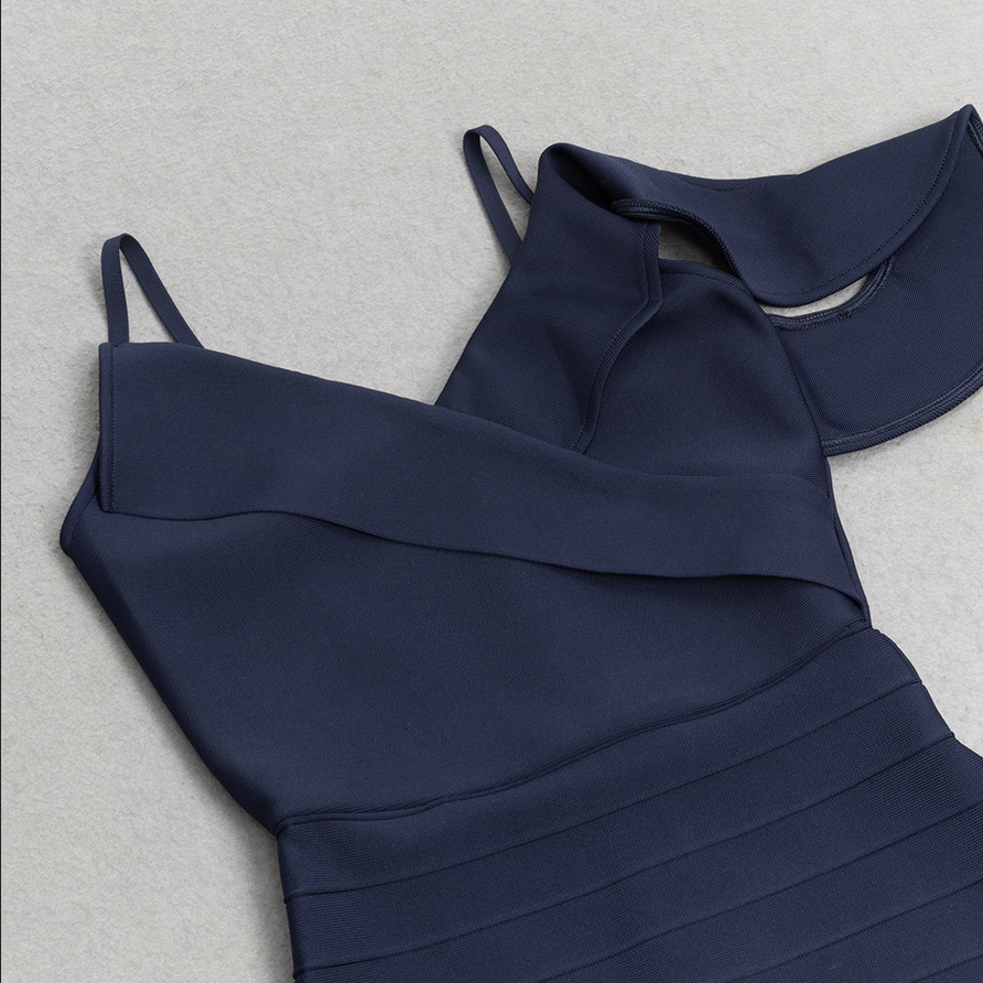 Midikleid mit Umschlagbund | Blau