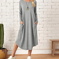 W&W - Langärmeliges lockeres Kleid