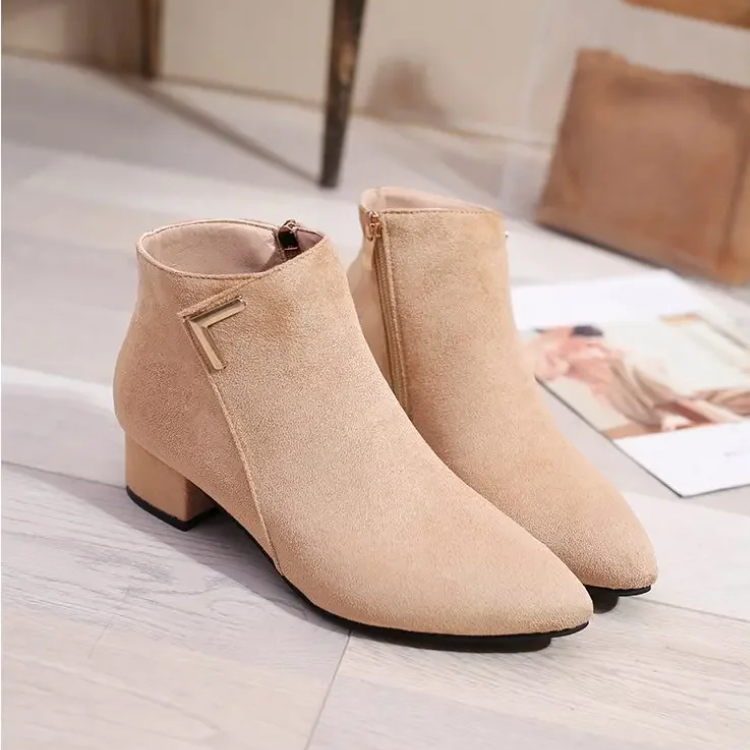 W&W Mode | Stiefeletten Mit Spitzem Schuh Und Seitenreißverschluss Damen Stiefeletten