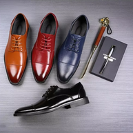 WW | Luxuriöse Leder Herrenschuhe Mit Schnürung Und Polierter Oberfläche