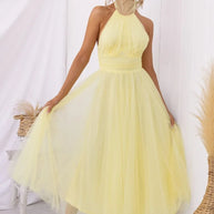 WW | Halter Tüll Midi Kleid