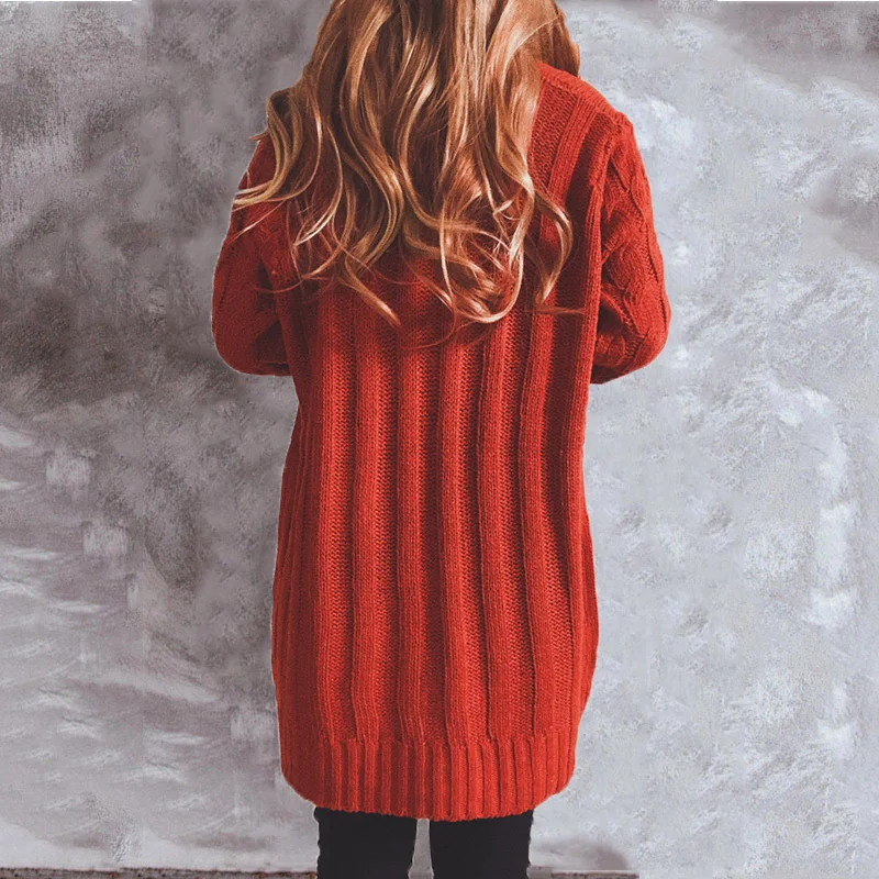 W&W Mode | Wollstrickjacke Damen Mit Zopfmuster Und Holzknöpfen, Lockere